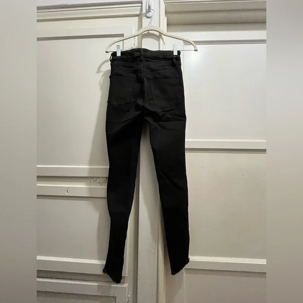 Free People We the free hi rise skinny distressed hem jeans ink black size 26 - Picture 5 of 14